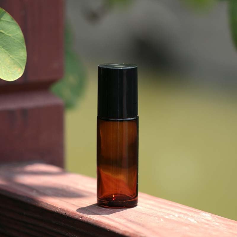 Essential Oil Roller Bottles - 30ml Brown Glass Refillable Roll-On Containers | 2 Pack for Fragrance and Cosmetics