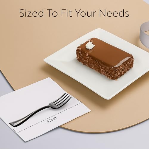 Black Plastic Mini Forks - 4 Inch Disposable Cutlery, 100 Pack