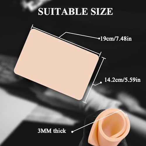 Anghie 10PCS Tattoo Practice Skin 7.4 x 5.6'' 3mm Thick Double-Sided Fake Skin for Artists & Beginners