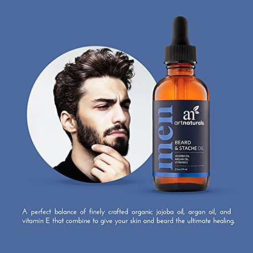 ArtNaturals Unscented Beard Oil - Organic, Moisturizing & Grower 2 fl oz
