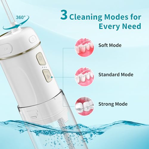 Hibbent Portable Cordless Water Flosser - Mini Oral Irrigator with 3 Modes