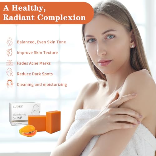 EUQEE Kojic Acid Soap Bars - 5 oz, Double Acid Formula for Dark Spots