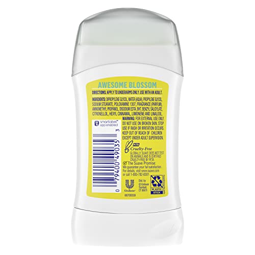 Suave Fresh Vibes Awesome Blossom Deodorant Stick - Aluminum Free, 48-Hour Protection, 1.2 oz