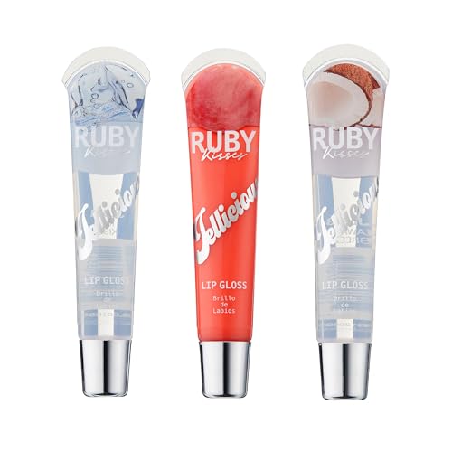 Ruby Kisses Jelly Lip Gloss with Mango Butter & Acai Berry - Long-Lasting Shine