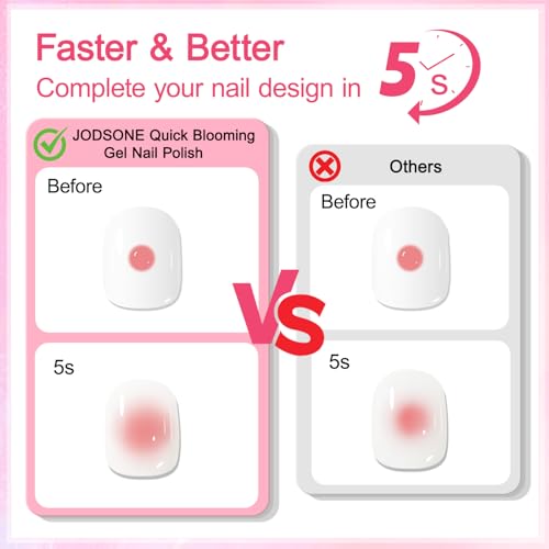 JODSONE Clear Blooming Gel Nail Polish - 2Pcs 16.5ml for Marble & Floral Designs