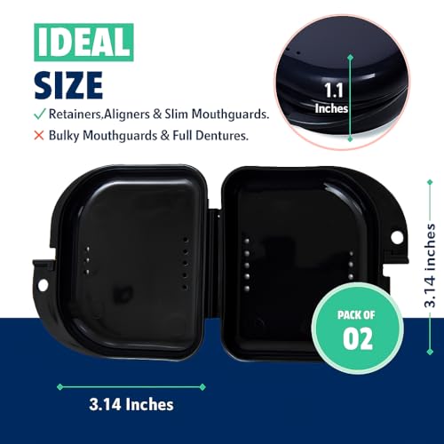 Mrs. Odonto Odorless Retainer Case - Pack of 2, Durable & Ventilated