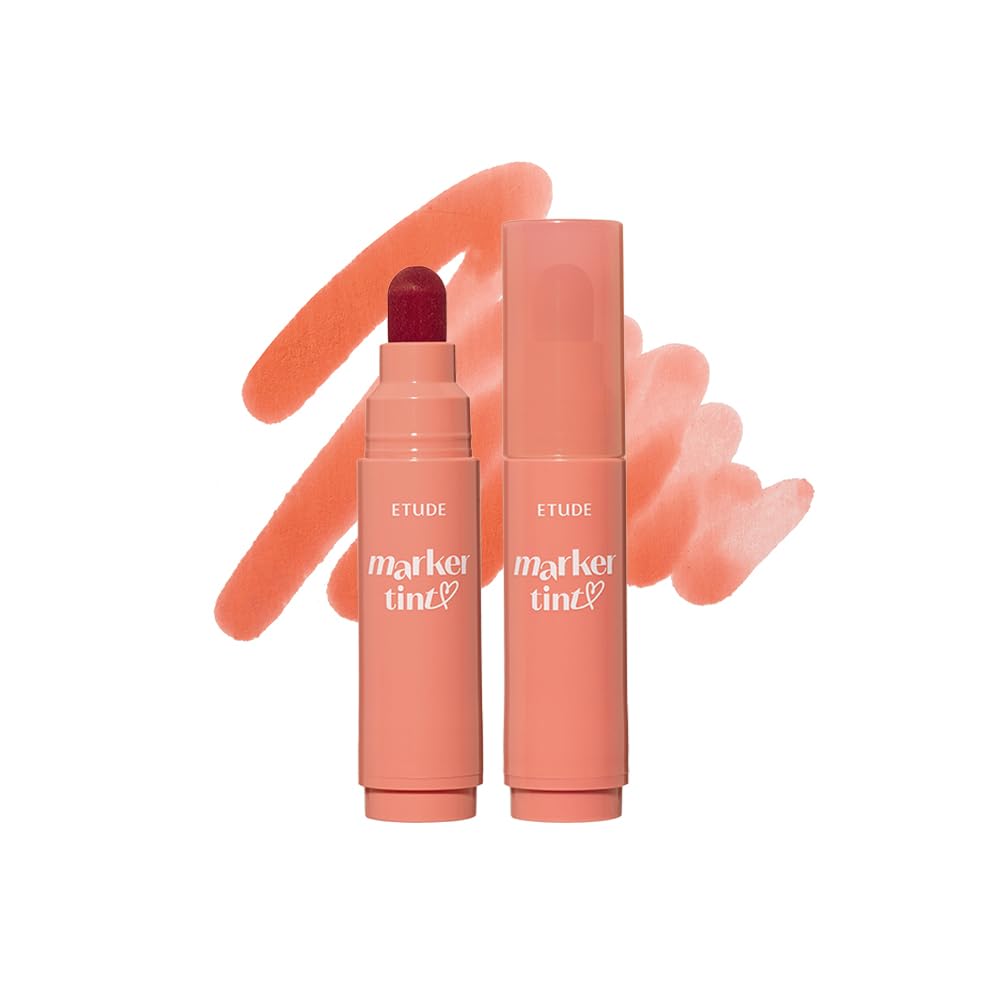 Dear Darling Marker Tint - Hydrating Long Lasting Lip Stain #5 Pink Tangerine (5g) | High Pigment Kbeauty Lip Tint