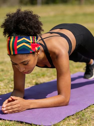 Afibi Wide Headbands for Women - African Boho Sports Hair Wraps (Style A)