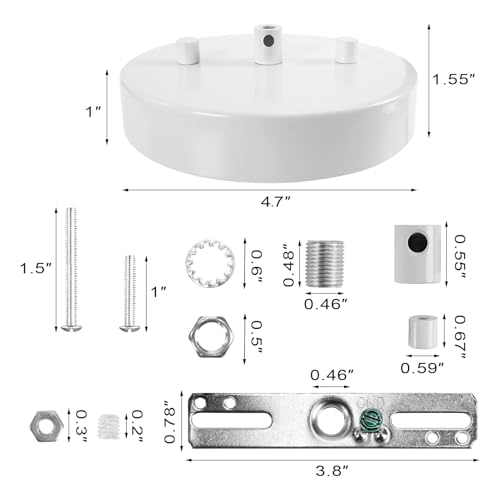 Sangle Sopffy 4.7-Inch Pendant Light Canopy Kit - White Ceiling Plate