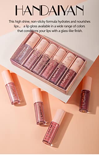 BANGFENG Set A 6-Pack Lip Oil & Gloss Kit - Hydrating, High Shine, Plumping Lip Glosses