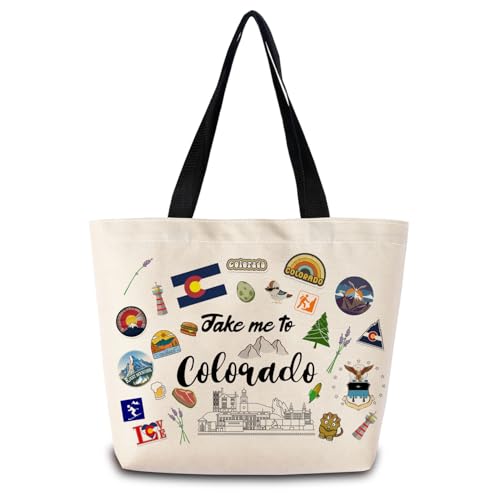 Colorado Tote Bag - Reusable Shopping Handbag with Pocket