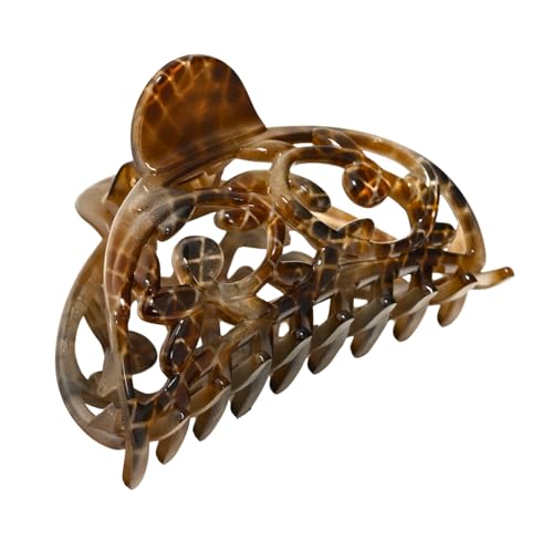 Parcelona French Hair Claw Clip, 3.25 Inch Medium Python Print Jaw Clip