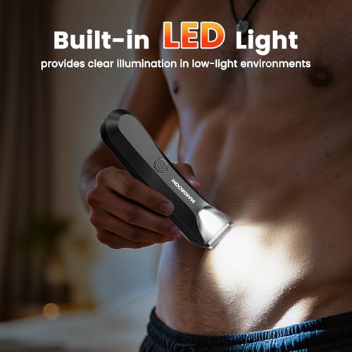 MAXGROOM Waterproof Body Hair Trimmer for Men with LED Light, Ceramic Blade, USB Rechargeable