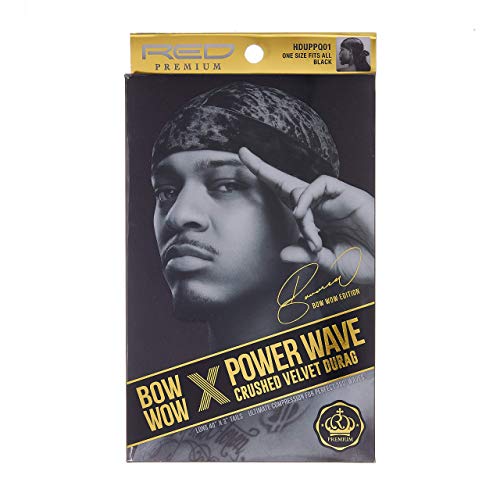 Red by Kiss Premium Bow Wow X Power Wave Crushed Velvet Durag - Black