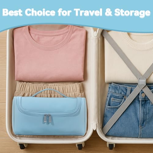 Portable Travel Case for Dyson Airwrap - Sky Blue Organizer with Hook