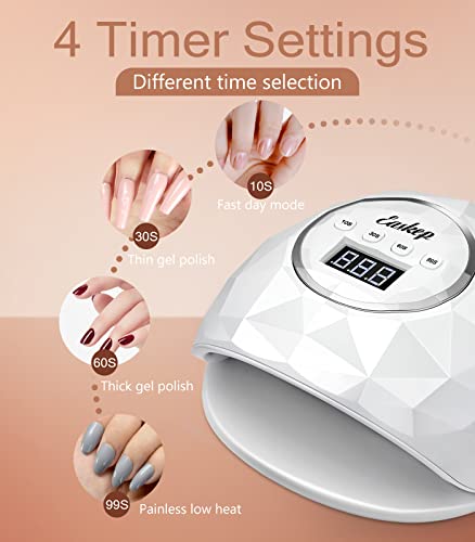 Easkep 86W UV LED Nail Lamp - White Gel Nail Dryer with Eye Protection