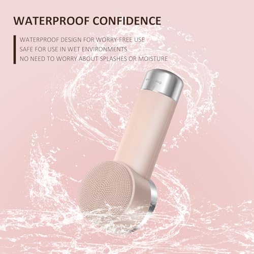 DAROMA Rechargeable Silicone Electric Face Scrubber - 2-in-1 Exfoliating & Heating Brush for Deep Pore Cleansing