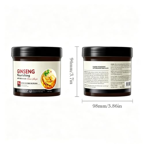 Ginseng Nourishing Hair Mask - Moisturizing Treatment for All Hair Types, 17.6 OZ