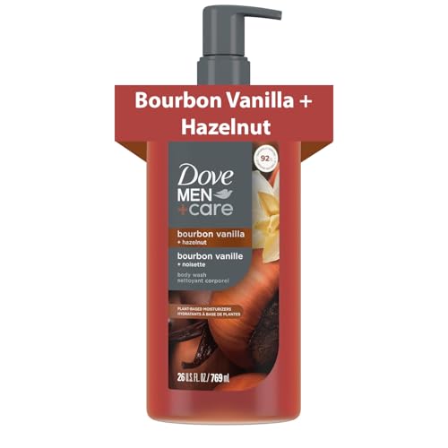 Dove Men+Care Bourbon Vanilla + Hazelnut Body Wash, 26 oz - Hydrating & Gentle