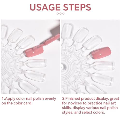 Siyuwuro 20Pcs Clear Nail Swatch Wheels for Acrylic Nail Art Display & Practice
