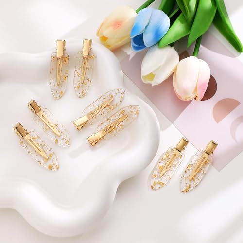 Gold Glitter No Bend Hair Clips - 18 Piece Set for Bridal Party Gifts