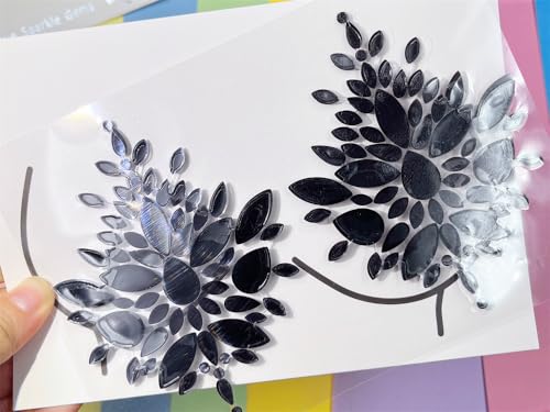 Black Rhinestone Body Gems Sticker for Festival Halloween Makeup & Body Art