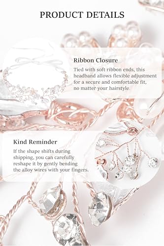 Coucoland Flower Girl Fairy Headpiece - Style2 Gold Crystal Tiara