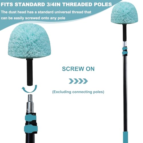 Cyan Cobweb Duster Head Brush - Twist-On Spider Web Remover Tool