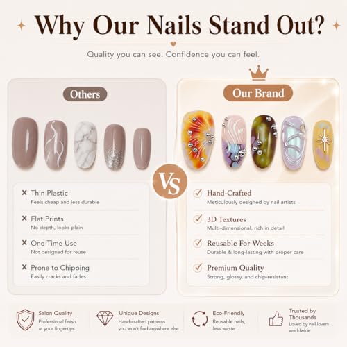 10pcs Almond Press-On Nails M - Gradient 3D Silver Rivets & Textures