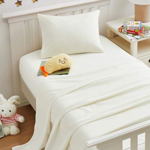 Yvrcen 3-Piece Ivory Toddler Sheet Set - Soft Microfiber Bedding