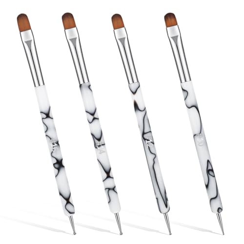 Matwsec 4 Pcs French Nail Brushes Set with Dotting Tool