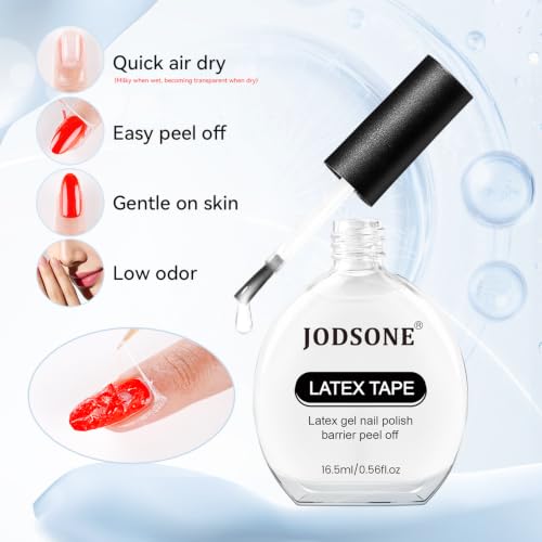 JODSONE Liquid Latex for Nails GN013 - Peel Off Cuticle Guard & Nail Art Barrier, 16.5ml