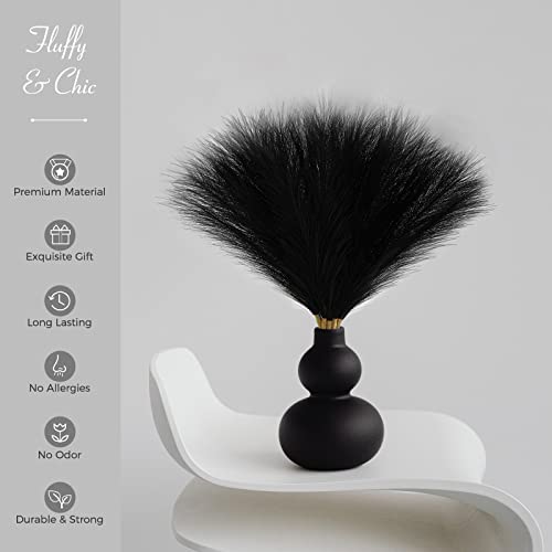 Black Pampas Grass Decor - 6PCS Faux 17.7 Inch Vase Filler