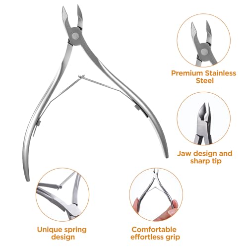 Ptwola 12-Pack Professional Stainless Steel Cuticle Trimmer & Nail Nipper Set