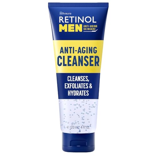 Retinol Face Wash for Men - Exfoliating Gel Cleanser for Oily & Acne-Prone Skin