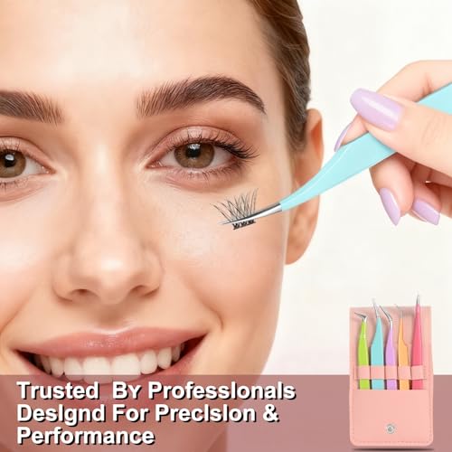 5-Piece Eyelash Extension Tweezers Set - Precision for Lash Applications
