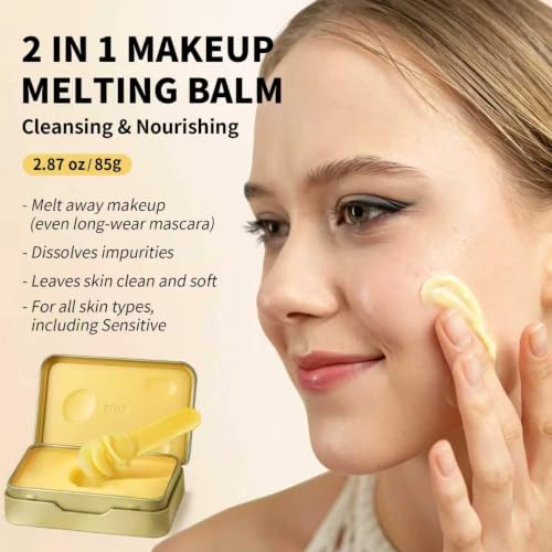 GREEN FARM Olive Cleansing Balm 2.87oz Makeup & Sunscreen Remover, Gentle Oil-to-Milk Cleanser