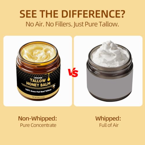 LOVAYON Tallow and Honey Balm - 2oz Deep Moisturizer for Face & Body