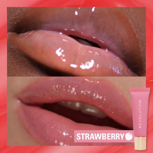Revolution Juicy Peptide Lip Balm - Pink Strawberry, Hydrating Tint