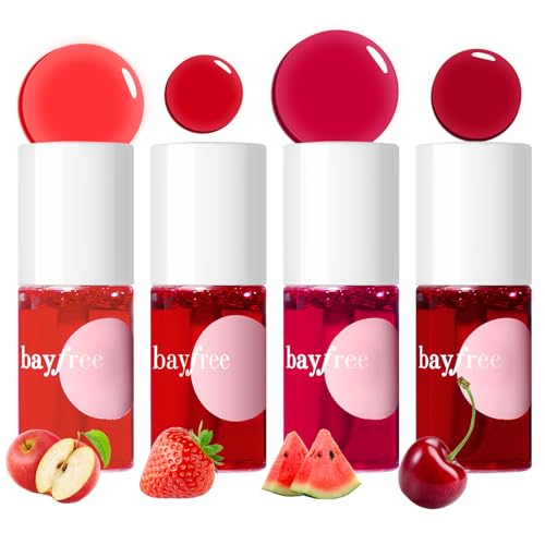 Bayfree Fruit Farm Lip Tint Stain Set 4 pcs - Lip & Cheek, Lightweight & Non-Sticky