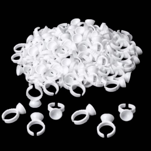 300PCS Disposable Glue Rings for Eyelash Extensions & Nail Art