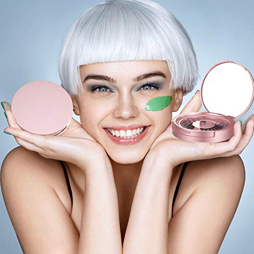 Maitys 6 Pcs Rose Gold Eyelash Storage Box with Mirror