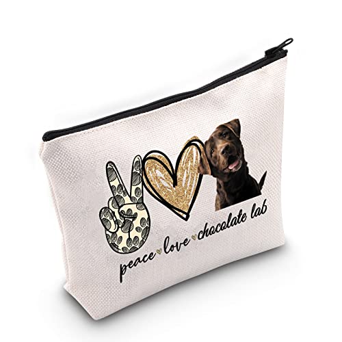 LEVLO Dog Lover Cosmetic Bag - Canvas Makeup Pouch for Travel & Toiletries