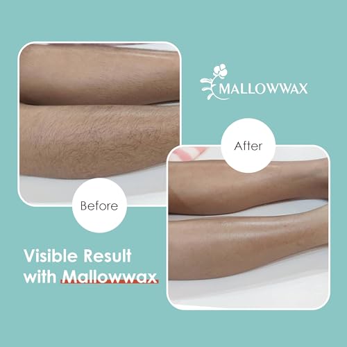 Mallowwax Hard Wax Beads for Sensitive Skin - 1lb Stripless Hair Removal