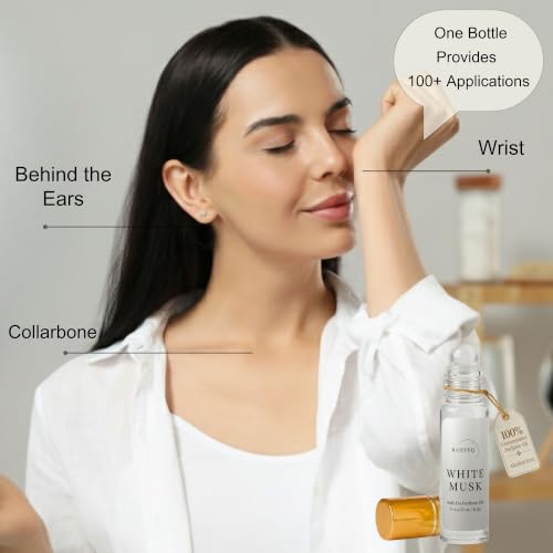 Raheeq Musk Perfume Oil Roll-On – Long Lasting Pure White Musk Fragrance, Unisex Arabic Attar, 6ml