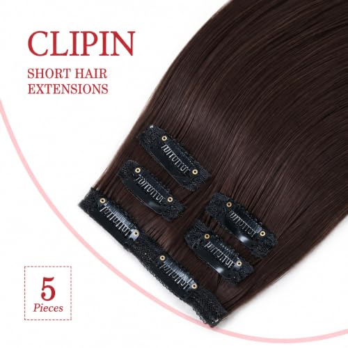 FIREFLYI 18-Inch Short Clip-In Hair Extensions, 5-Piece Volumizing Set