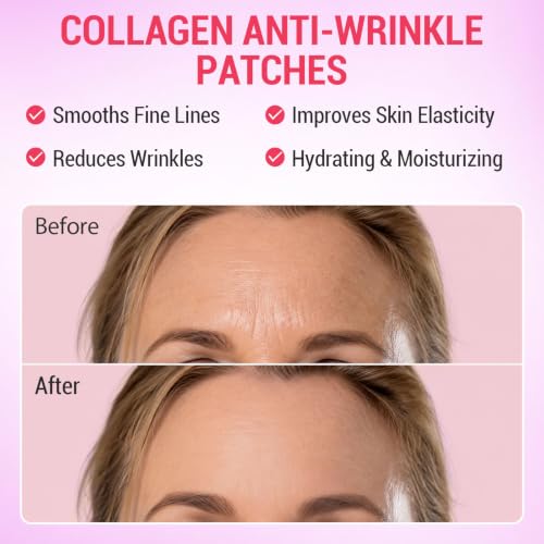 Witwar Forehead Wrinkle Patches – Collagen & Hyaluronic Acid, 16 Pack