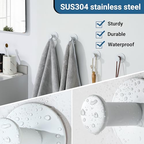 SAYAYO Self-Adhesive Hooks - Waterproof Stainless Steel, 4 Pack