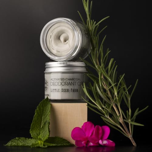 Little Seed Farm Natural Deodorant Cream with Activated Charcoal - Aluminum & Baking Soda Free, 2.4 oz