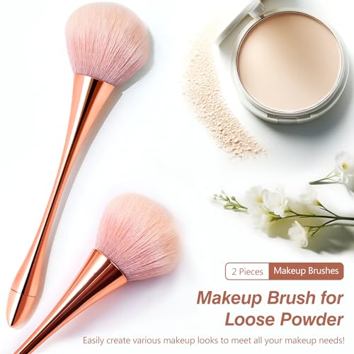 Kootinn Super Large Mineral Powder Brush Set - 2 Pcs for Makeup